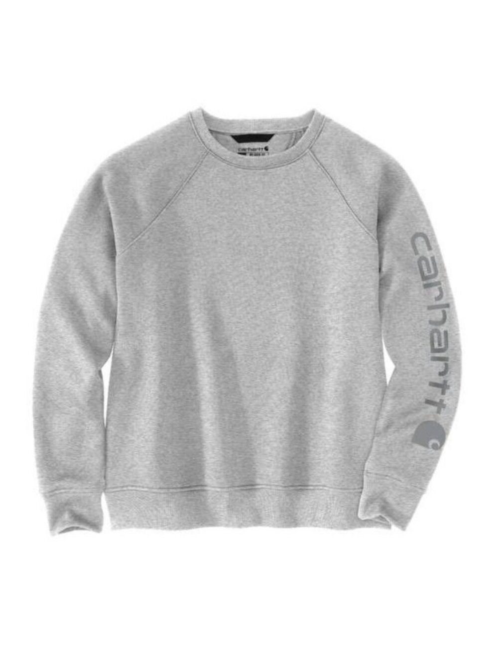 Carhartt Women's Relaxed Fit Midweight Logo Sleeve Graphic Cewneck Sweatshirt He